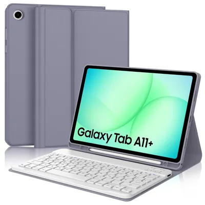 Produktbild von Hülle mit für Galaxy Tab A11 Plus 2025 für Teblet A9 A11 Plus Magnetisch Abnehmbarer Keyboard Galaxy Tab A11+ A9+ X230 Lila 11 Zoll Tastatur
