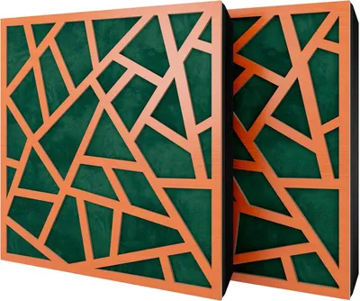 Obrázek produktu pro Balení po 2 kusech – akustický panel s sametovým potahem a montážní sadou | 50 x 50 x 5 cm | Absorpce, difúze, odraz a zvuková izolace | [SKYROSS – třešeň | zelená]