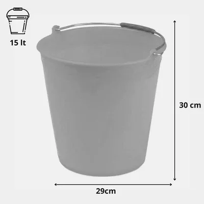 Produktbild von Kunststoff-Eimer mit Eisengriff und Handgriff - 15 Liter