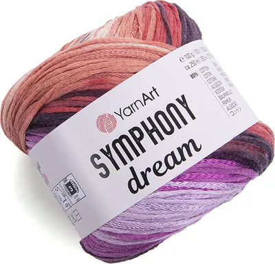 Produktbild von YarnArt Symphony Dream 3106, Baumwoll-Viskose-Garn, mehrfarbig, 250m/100g, geeignet für alle Jahreszeiten
