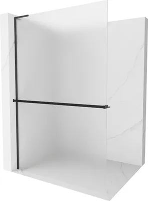 Obrázok produktu pre Mexen Kioto+ L sprchová stena s policou 120 x 200 cm, mliečne sklo, čierna - 800-120-123-70-30