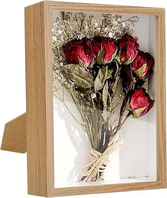 Image de Cadre photo profond en bois - remplissage 3D - 1 pièce - Marron - Bois - 27 x 22 cm