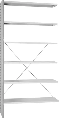 Produktbild von Lüllmann® Anbauregal, Stecksystem, 6 Fachböden, 1980 x 1000 x 300 mm, lichtgrau