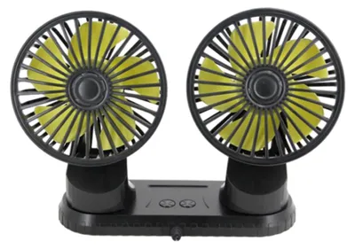 Produktbild von Autoventilator mit 360° verstellbarem Doppelkopf, 3 Geschwindigkeitsstufen, USB-Ladefunktion, Armaturenbrett-Luftzirkulationsventilator, Mini-Heimventilator