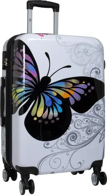 Produktbild von Mittelgroßer Motiv Butterfly Trolley Weißer Schmetterling Koffer 70 Li Bowatex