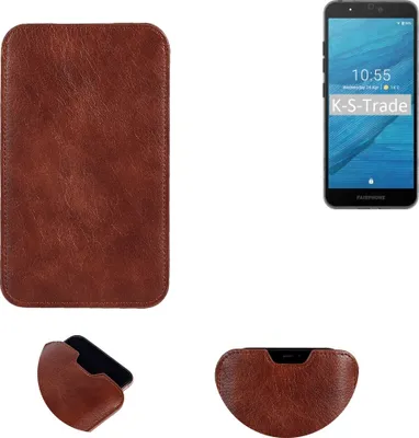 Produktbild von K-S-Trade Schutzhülle Handyhülle kompatibel mit Fairphone Fairphone 3 Handytasche Kunstleder Sleeve in braun