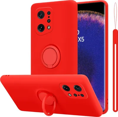Immagine prodotto di Cadorabo Custodia per Oppo FIND X5 Custodia protettiva in rosso Custodia per telefono cellulare Custodia TPU Cover