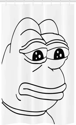 Produktbild von ABAKUHAUS Humor Schmaler Duschvorhang, Weinend Frosch Meme Cartoon, Badezimmer Deko Set aus Stoff mit Haken, 120 x 180 cm, Schwarz und weiß