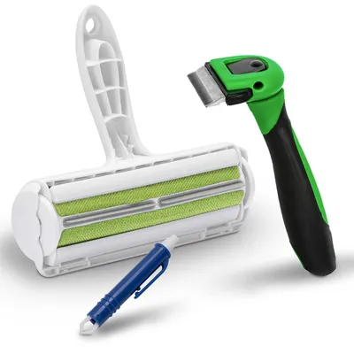 Imagen del producto de Omgoods - Juego de 3 cepillos para mascotas y un rodillo quitapelusas