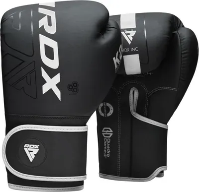 Produktbild von RDX Boxhandschuhe, Muay Thai Kickboxen Sparring, Maya Hide Leder KARA Boxing Gloves Männer Damen, Boxsack Punchinghandschuhe, Kickboxhandschuhe MMA Kampfsport Training Schwarz Adult