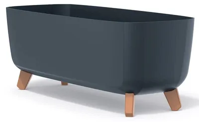 Produktbild von BirnePower Pflanzkübel Gracia Case mit Füßen 39cm Anthrazit - Matt Blumentopf, Pflanzschale, Übertopf mit Pflanzeinsatz, Beine, Kunststoff Kübel