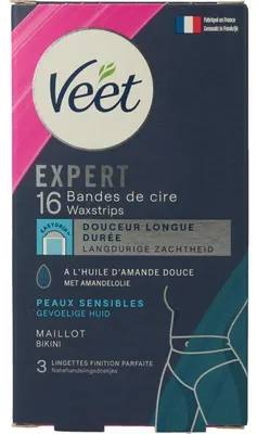 Productafbeelding van Veet Expert koude waxstrips bikini (16 stuks)
