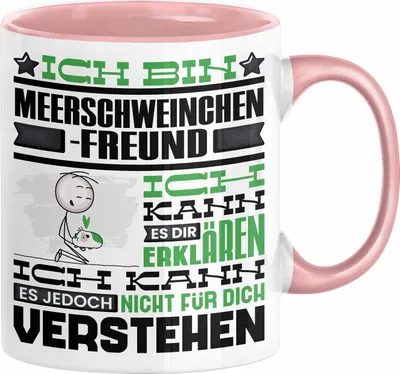 Produktbild von Meerschweinchenfreund Geschenk Kaffee-Tasse Geschenkidee für Meerschweinchenfreund Ich Bin Meerschweinchenfreund Ich Kann Es Dir Erklären Jedoch Nicht Für Dich Verstehen Spruch Lustig (Rosa)