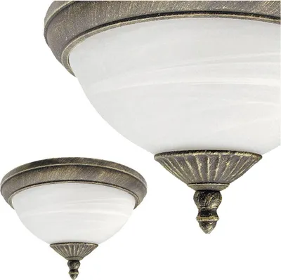 Image de Rabalux 8377 Plafonnier d'extérieur Madrid, E27, or-blanc, rond, ø335mm