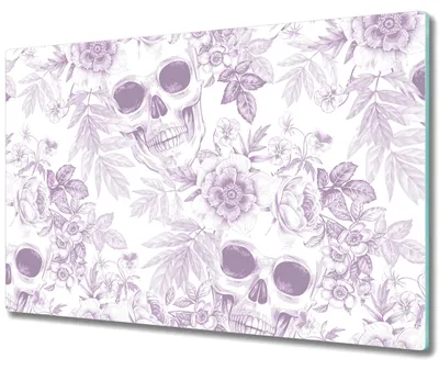 Produktbild von Glas Schneidebrett Herdabdeckplatten Schneideplatten - 80x52 cm - Schädel Felsdesign