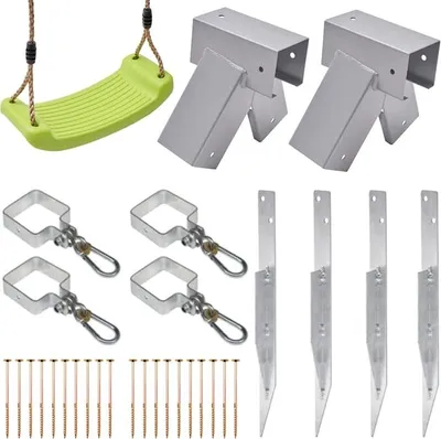 Immagine prodotto di Kit di costruzione TRIBECCO - Altalena da parco giochi - Altalena da giardino - Altalena per bambini - Altalena in plastica| Realizzata nell'Unione Europea (100°, grigio)