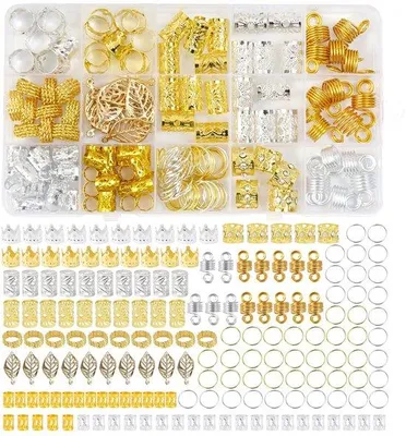 Image de 170 accessoires pour cheveux en aluminium, dorés et argentés
