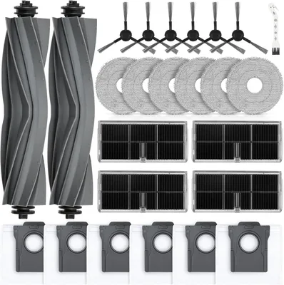 Produktbild von 50 Stück Zubehör für Dreame L10s Pro Ultra Heat / L10s Ultra Gen 2 / X30 Ultra / L40 Ultra AE/Mova E30 Ultra Staubsauger, 4 Hauptbürste 12 Staubbeutel 12 Wischtücher 12 Seitenbürsten 8 Filter