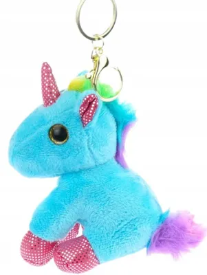 Produktbild von Plüsch Einhorn Schlüsselanhänger – Niedliches Plüschtier als Anhänger
