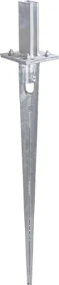 Produktbild von Alberts Einschlagbodenhülse für Doppelstabmattenzaun mit verstellbarem Pfostenträger, für für Vierkant-Zaunpfosten 60 x 40 mm,