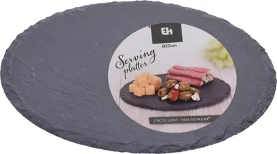 Produktbild von Excellent Houseware Servierteller, Schiefer, 20 cm, schwarz