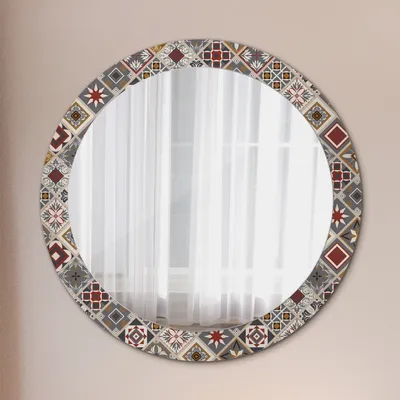 Produktbild von Ø80cm Modern Spiegel - Wandspiegel Wandmontage- Schlafzimmer - Türkisch Muster