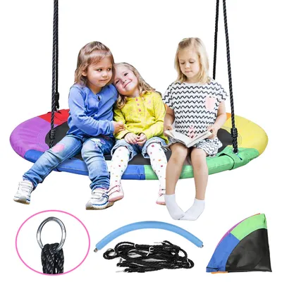 Immagine prodotto di Altalena a nido Jopassy Ø100 cm Altalena a disco 100-160 cm Altalena per bambini Altalena da esterno