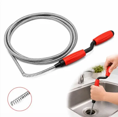 Produktbild von Handkurbel Rohrreinigungsspirale 2,4m Stahl Abflussreiniger für Küche Toilette Bad flexible Rohrspirale gegen Verstopfung ohne Chemie langlebig