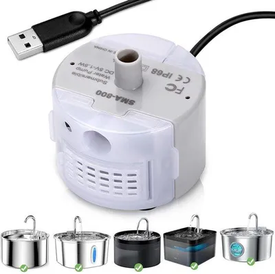 Immagine prodotto di Pompa domestica in acciaio inossidabile, pompa silenziosa per vasche per gatti, pompa di ricambio per vasche per gatti in acciaio inossidabile