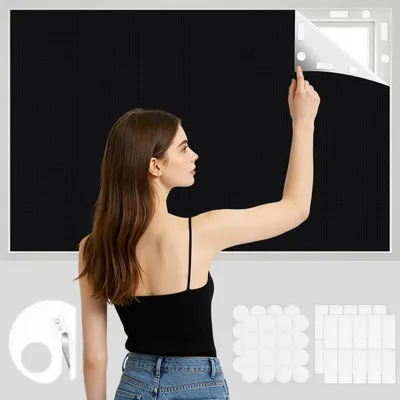 Verdunkelungsrollo 100x145 cm, selbstklebend, zuschneidbar, schwarz