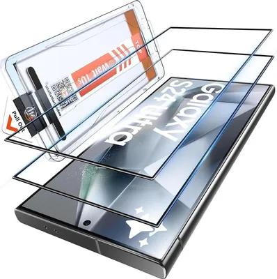 Image de Samsung Galaxy S24 Ultra Film de protection en verre blindé 2 pièces Couverture complète HD Résistant aux rayures Transparent
