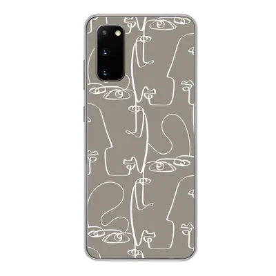Produktbild von MuchoWow® Handyhülle Schutzhülle Hülle für Samsung Galaxy S20 Muster - Kopf - Strichzeichnung Silikon Softcase Handy Hülle - Bild