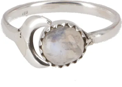 Produktbild von Filigraner Silberring mit Edelstein, Sonne /Mond Ring, Indischer Silberring - Mondstein, SterlingSilber, Silberringe