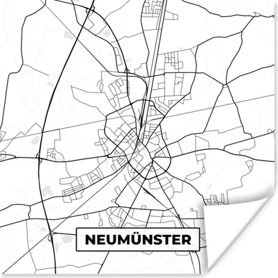 Produktbild von MuchoWow® Poster Karte - Neumünster - Karte - Stadtplan 75x75 cm - Wand Dekoration