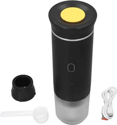 Produktbild von Tragbare Espressomaschine, 150 ml, 12 V, Electric Travel Express-Selbsthitzung, 15-bar-Druck, wiederaufladbare Mini-Kaffeemaschine-Camping, Reisen, Wo