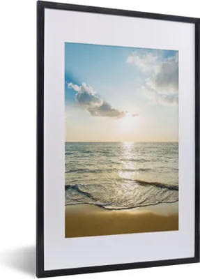 Produktbild von MuchoWow® Gerahmtes Poster Meer - Sommer - Strand 40x60 cm - Poster mit Schwarzem Bilderrahmen Wandposter Rahmen Foto Bilder - Poster in Rahmen