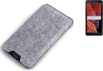 Produktbild von K-S-Trade Filz Handyhülle kompatibel mit Samsung Galaxy XCover 5 Schutzhülle Filztasche Filz Tasche Case Sleeve Handy Hülle Filzhülle grau