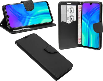 Obrázok produktu pre cofi1453® Puzdro typu kniha "Fancy" kompatibilné s HONOR 20 LITE Puzdro na mobilný telefón Peňaženkové puzdro Ochranný kryt s funkciou stojana, slot na kartu Black
