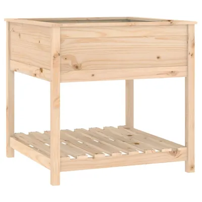 Obrázok produktu pre vidaXL Kvetináč s policou 82,5x82,5x81 cm Masívne borovicové drevo
