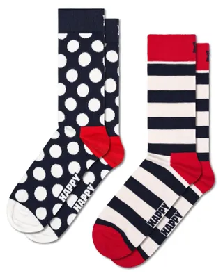 Produktbild von Happy Socks 2-Pack Classic Big Dot Baumwolle Socken Kinder Marine 41-46
