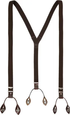 Produktbild von Lloyd Hosenträger braun Y Form Holländer 120cm 25mm Lederrückenteil und Laschen mit Knöpfen zum Anclippen