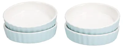 Zdjęcie produktu dla 4x Emilia 140ml porcelanowe niebieskie naczynie do zapiekania crème brûlée Naczynie do zapiekania