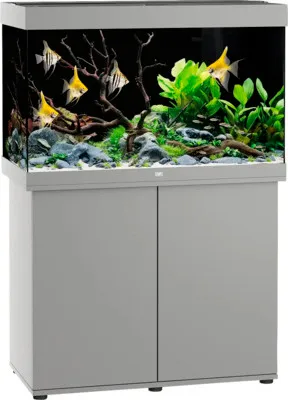 Produktbild von Aquariumkombination JUWEL Rio 290 SBX mit LED-Beleuchtung, Heizer, Filter und Unterschrank grau, ca. 101 x 51 x 146 cm,
