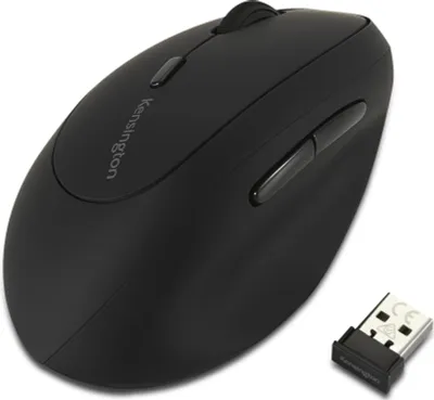 Produktbild von Kensington Pro Fit Ergo Wireless Maus für Linkshänder, 6 Tasten, Schwarz