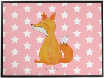Produktbild von Mr. & Mrs. Panda Schreibunterlage Einhorn Fuchs - Rot Pastell - Geschenk, schreibtischunterlagen, schreibtischunterlage, Füchse, Unicorn, Fuchshörnchen, Unicorns