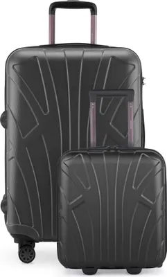 Produktbild von Suitline - Kofferset für EasyJet, 2-teilig Unter-Sitz Trolley 45x36x20 cm +  erweiterbarer Reisekoffer 66 cm für 15-20 kg Gepäck, kleiner + großer Koffer,Graphit