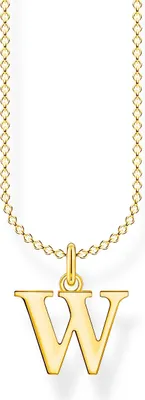 Produktbild von Thomas Sabo KE2032-413-39 Halskette mit Anhänger Damen Buchstabe W Silber Vergoldet