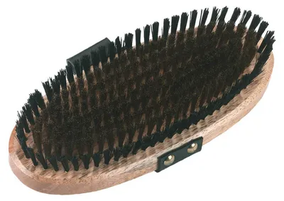 Produktbild von Kerbl Kardätsche mit 9-reihigem Borstenfeld aus Messing- und Nylonborsten, Holz lackiert