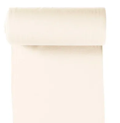 Bio Bündchenstoff Schlauchware 35(70)cm breit Meterware ab 25cm Jersey creme