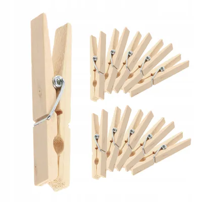 Produktbild von KADAX Ökoholzklammern, Wäscheklammern aus Holz, Wäschekluppen, Klammern mit Metallfeder, Windfeste S
